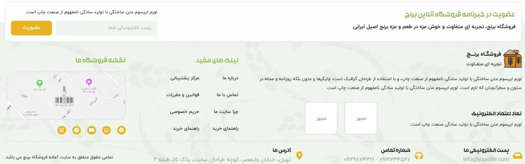 قالب سایت فروشگاهی برنج